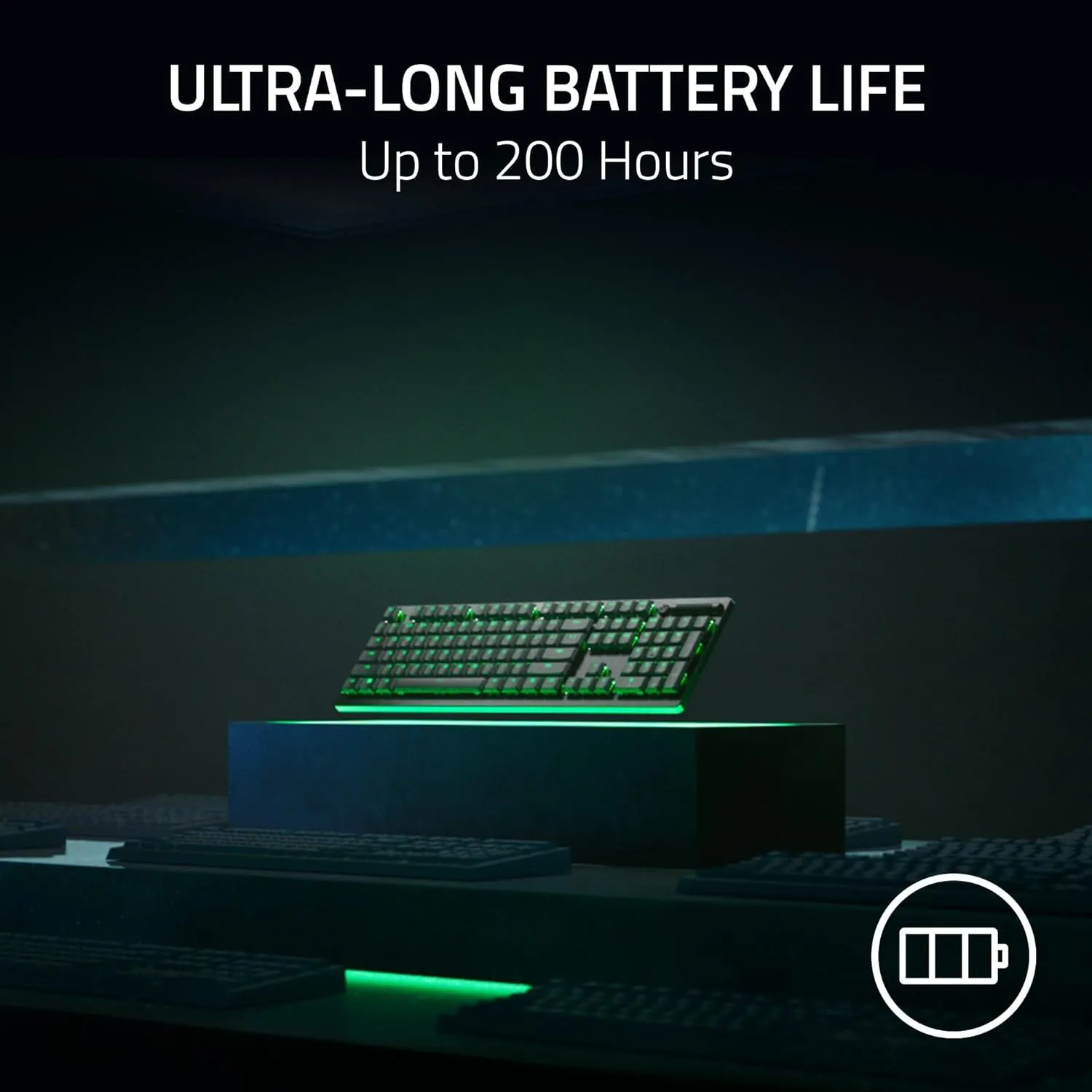 Razer DeathStalker V2 Pro Wireless Gaming Keyboard: Low Profile Optical Switches Clicky Purple - HyperSpeed Wireless & Bluetooth - Chroma RGB - Up to 200 Hr Battery Snap Tap