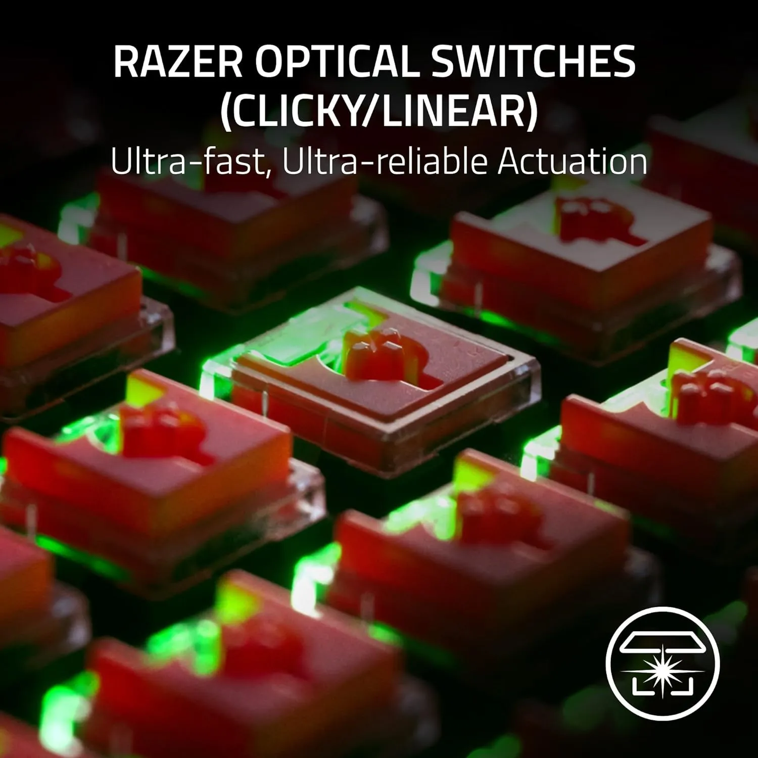 Razer DeathStalker V2 Pro Wireless Gaming Keyboard: Low Profile Optical Switches Clicky Purple - HyperSpeed Wireless & Bluetooth - Chroma RGB - Up to 200 Hr Battery Snap Tap