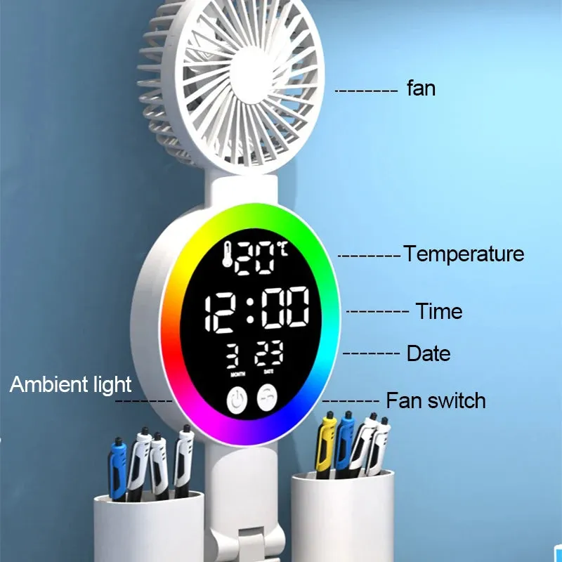 Rechargeable LED Desk Lamp with Fan