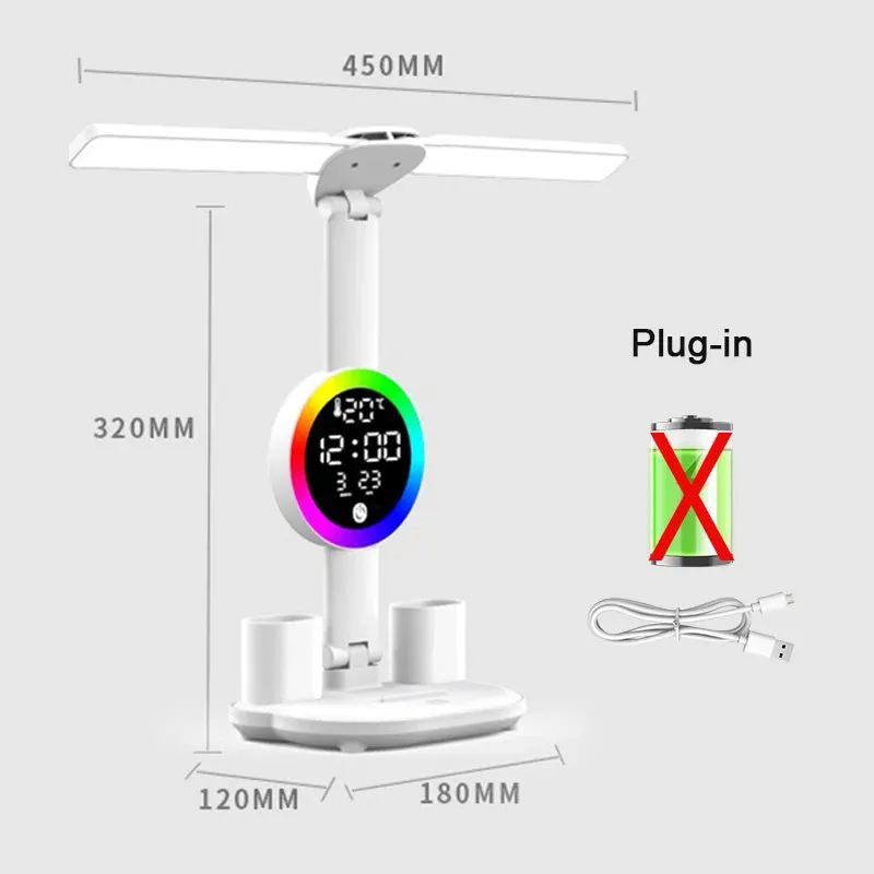 Rechargeable LED Desk Lamp with Fan