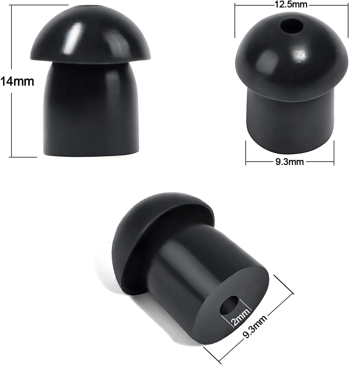 Replacement Acoustic Coil Tube Kit with Ear Tip,for Motorola Baofeng Kenwood Midland Walkie Talkie Surveillance Earpiece(Black,3 Packs)