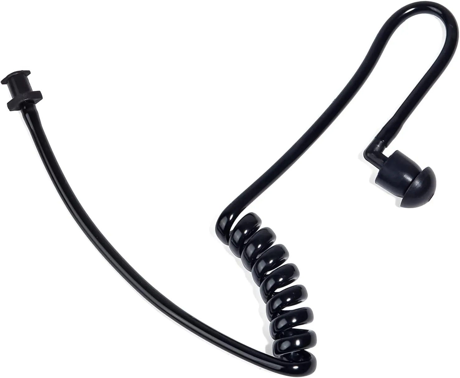Replacement Acoustic Coil Tube Kit with Ear Tip,for Motorola Baofeng Kenwood Midland Walkie Talkie Surveillance Earpiece(Black,3 Packs)