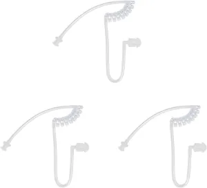 Replacement Acoustic Coil Tube Kit with Ear Tip,for Motorola Baofeng Kenwood Walkie Talkie Surveillance Earpiece(Clear,3 Packs)