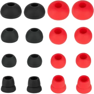 Replacement Earbud Eartips Silicone Earbuds Set Compatible with Powerbeats 2 Wireless Beats by Dr.Dre,8 Pairs Black & Red
