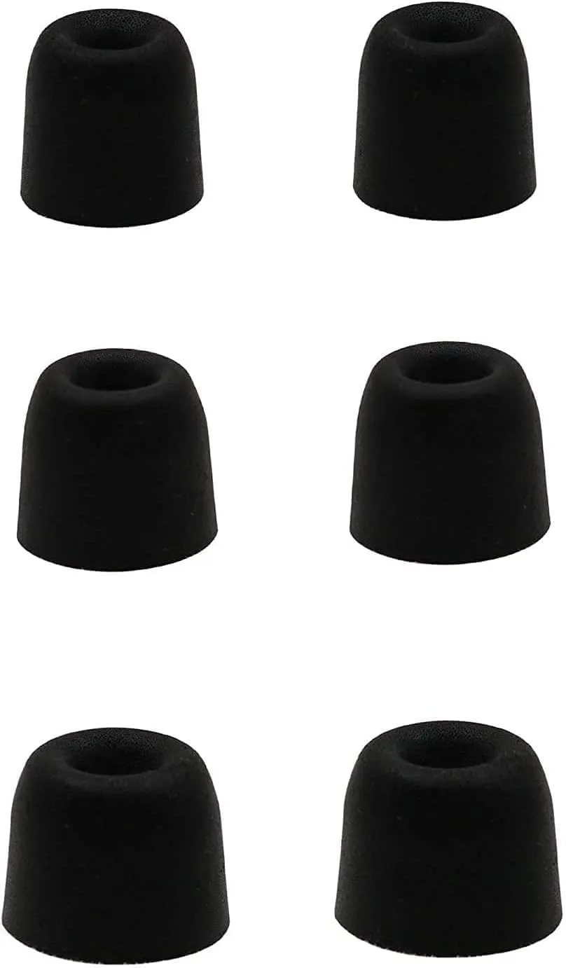 Replacement Memory Foam Ear Tips Compatible with DE Walt Earbuds, Noise Canceling Foam Eartips Ear Plug Ear Tip,Fit in Case, Medium Size 3 Pairs,Black (515dewalt3pbm)