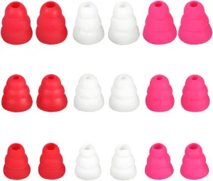Replacement Silicone Triple Flange Earbud Tips 9 Pairs Conical Ear Tips Compatible with Sony Senso BeatsX Otium &Other Inner Hole 4mm -5.1mm Earbud in-Ear Headphones.