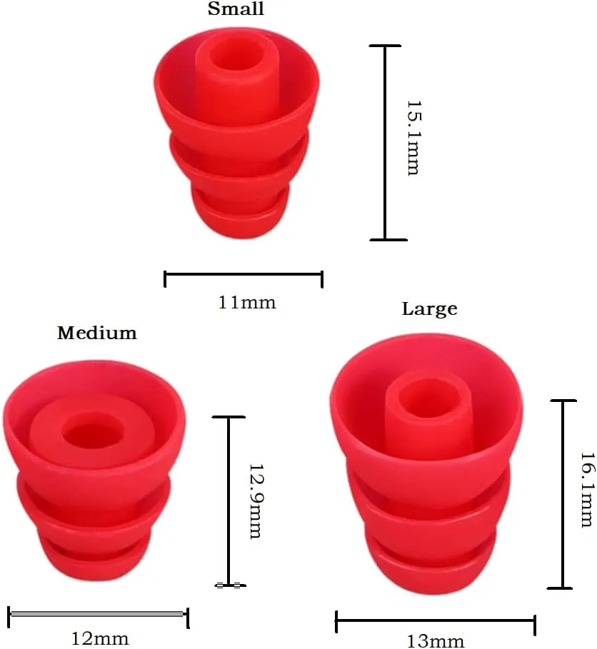 Replacement Silicone Triple Flange Earbud Tips 9 Pairs Conical Ear Tips Compatible with Sony Senso BeatsX Otium &Other Inner Hole 4mm -5.1mm Earbud in-Ear Headphones.