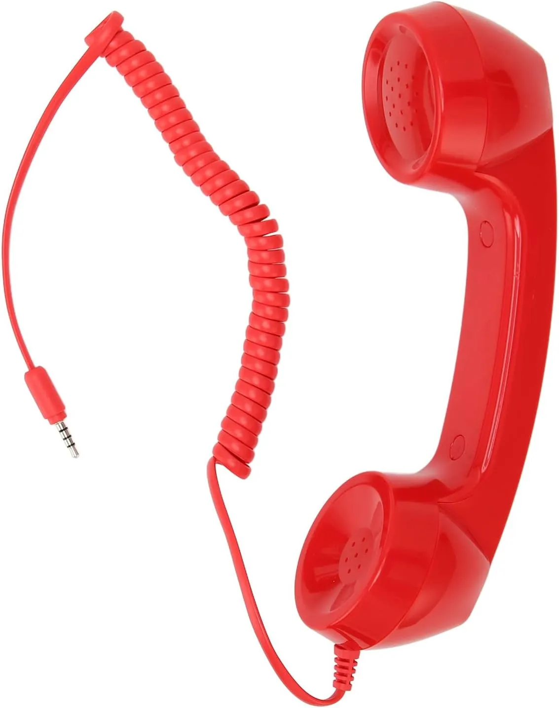 Retro Telephone Handset, Cell Phone Handset with Raniation Proof, 3.5mm Sound Plug, Handheld Cell Phone Receiver for Mobile Phone, Computer (Red)