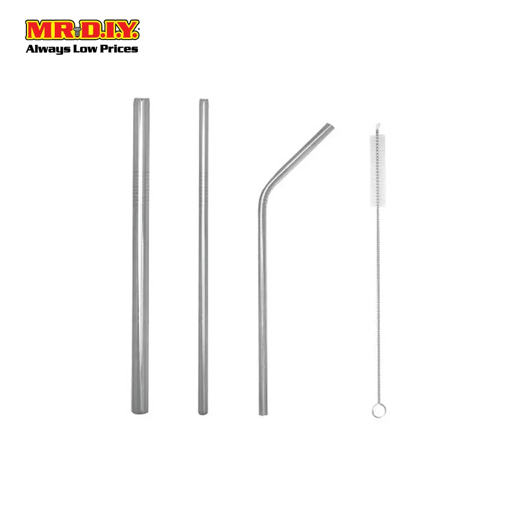 RIMEI Reusable Stainless Steel Metal Straw Set