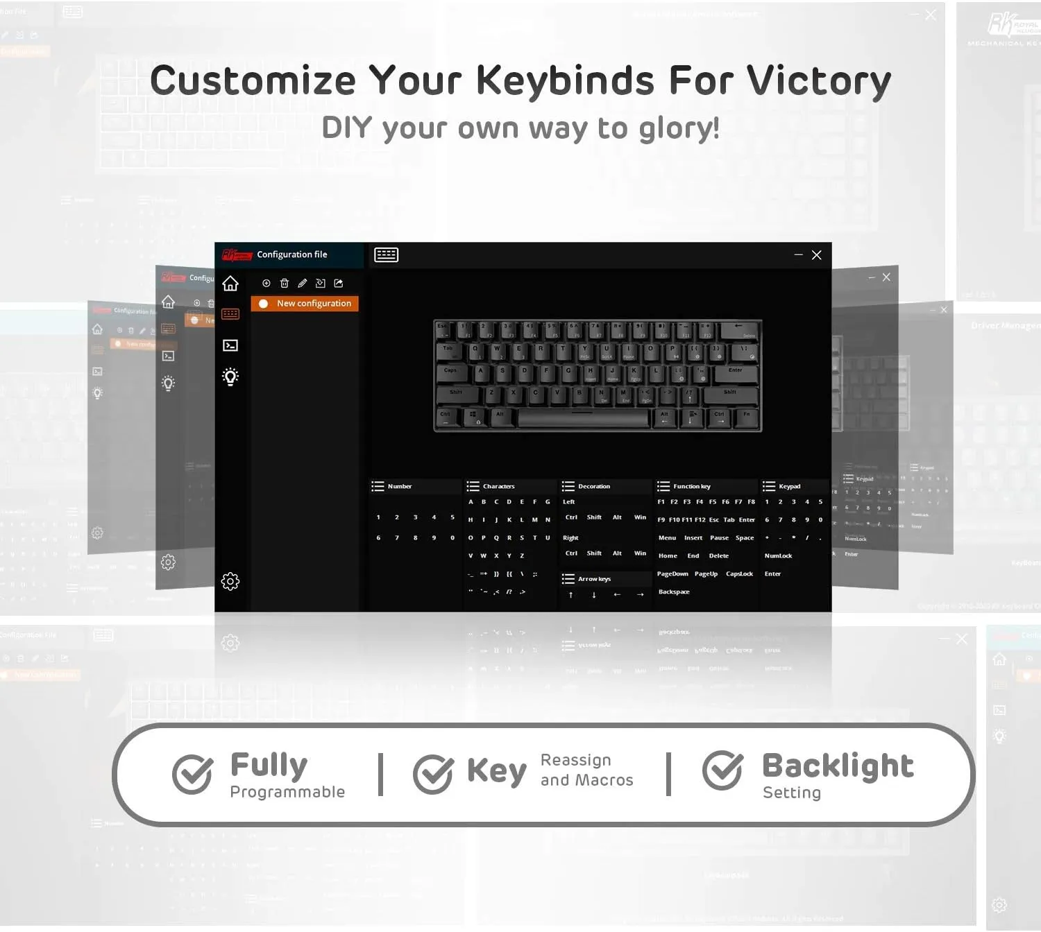 RK Royal KLUDGE RK61 Wireless 60% Triple Mode BT5.0/2.4G/USB-C Mechanical Keyboard, 61 Keys Wireless Mechanical Keyboard, Compact Gaming Keyboard w/Software (Hot Swappable Brown Switch, White)