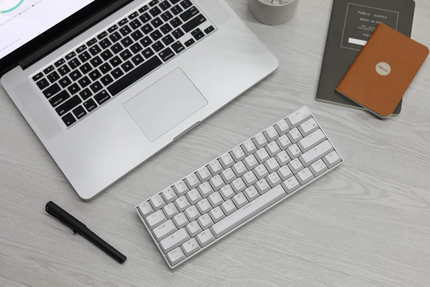 RK Royal KLUDGE RK61 Wireless 60% Triple Mode BT5.0/2.4G/USB-C Mechanical Keyboard, 61 Keys Wireless Mechanical Keyboard, Compact Gaming Keyboard w/Software (Hot Swappable Brown Switch, White)