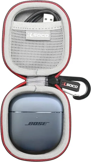 RLSOCO Hard Case for New Bose QuietComfort Ultra/QuietComfort Earbuds II/Earbuds 2 Wireless Noise Cancelling Earbuds (Black)