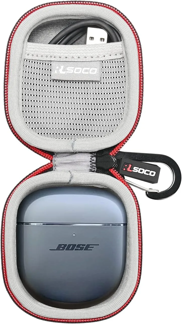 RLSOCO Hard Case for New Bose QuietComfort Ultra/QuietComfort Earbuds II/Earbuds 2 Wireless Noise Cancelling Earbuds (Black)
