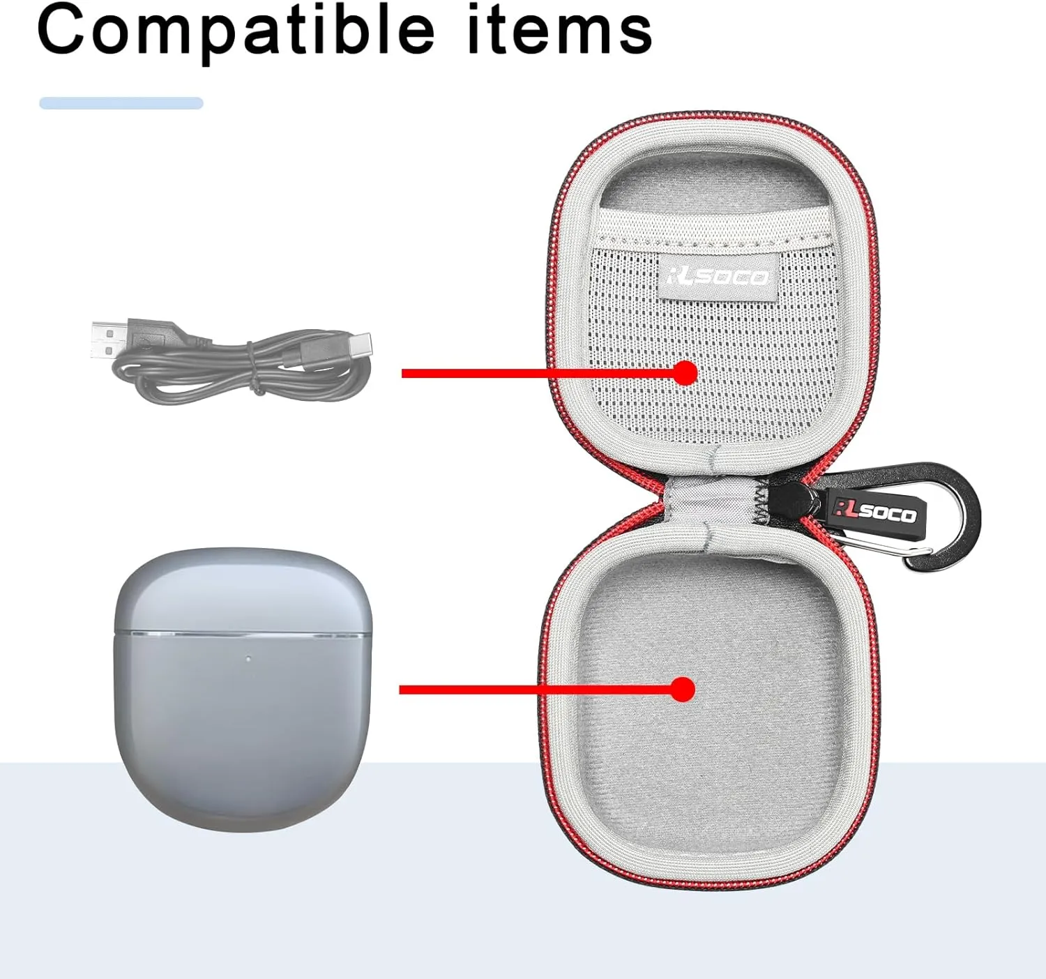 RLSOCO Hard Case for New Bose QuietComfort Ultra/QuietComfort Earbuds II/Earbuds 2 Wireless Noise Cancelling Earbuds (Black)