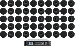 Rockville Bundle: (25) Pairs of Rockville CC525T 5.25" 70V Commercial Ceiling Speakers Bundle with Rockville RCS1000-6 1000W 6-Zone 70V Amplifier with Bluetooth (26 Items)