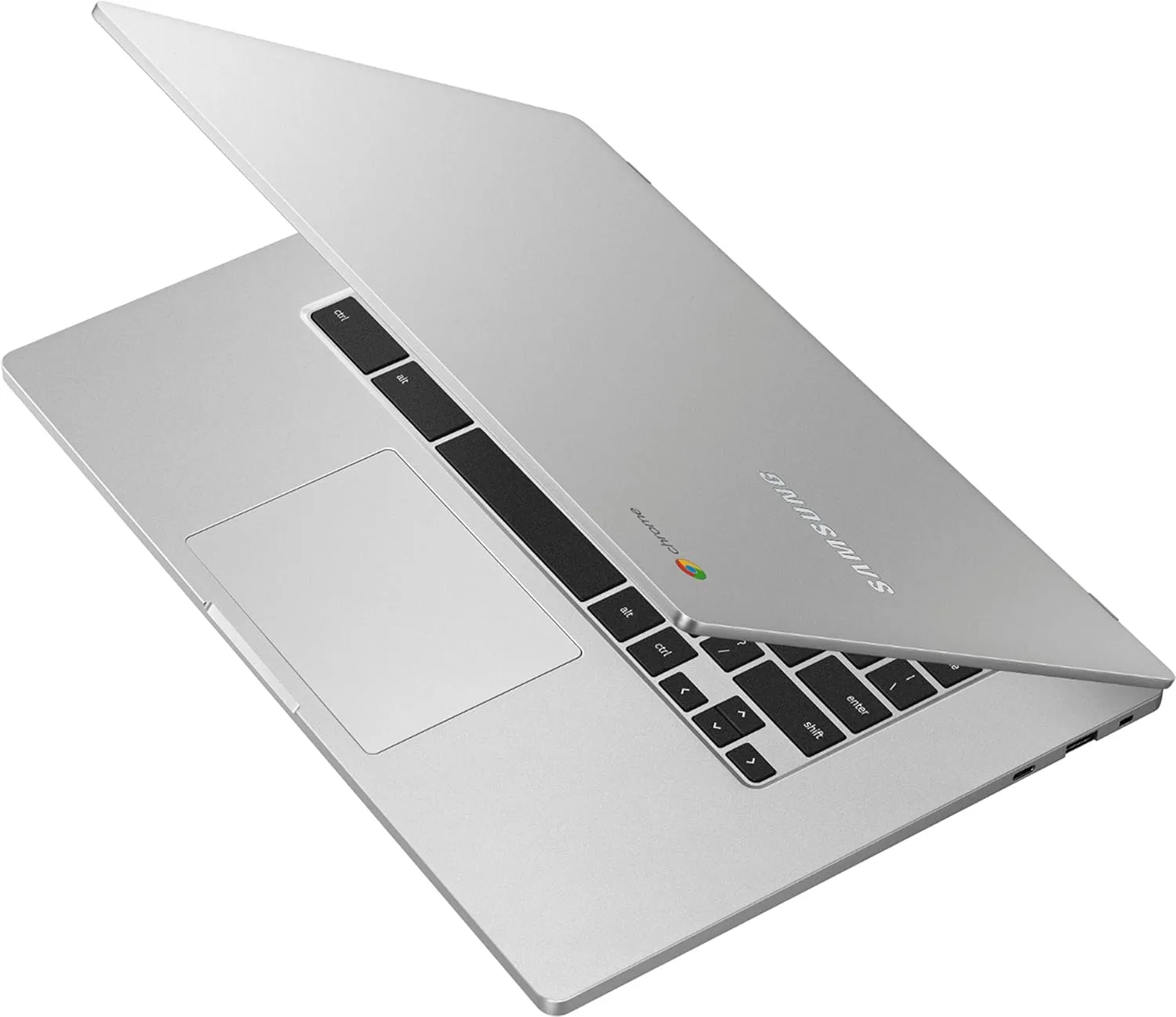 SAMSUNG 4  Chromebook Laptop Computer 15.6'' FHD WLED Display Intel Celeron Processor N4000 4GB RAM 128GB eMMC 256GB SD Card USB-C Webcam Chrome OS, Silver
