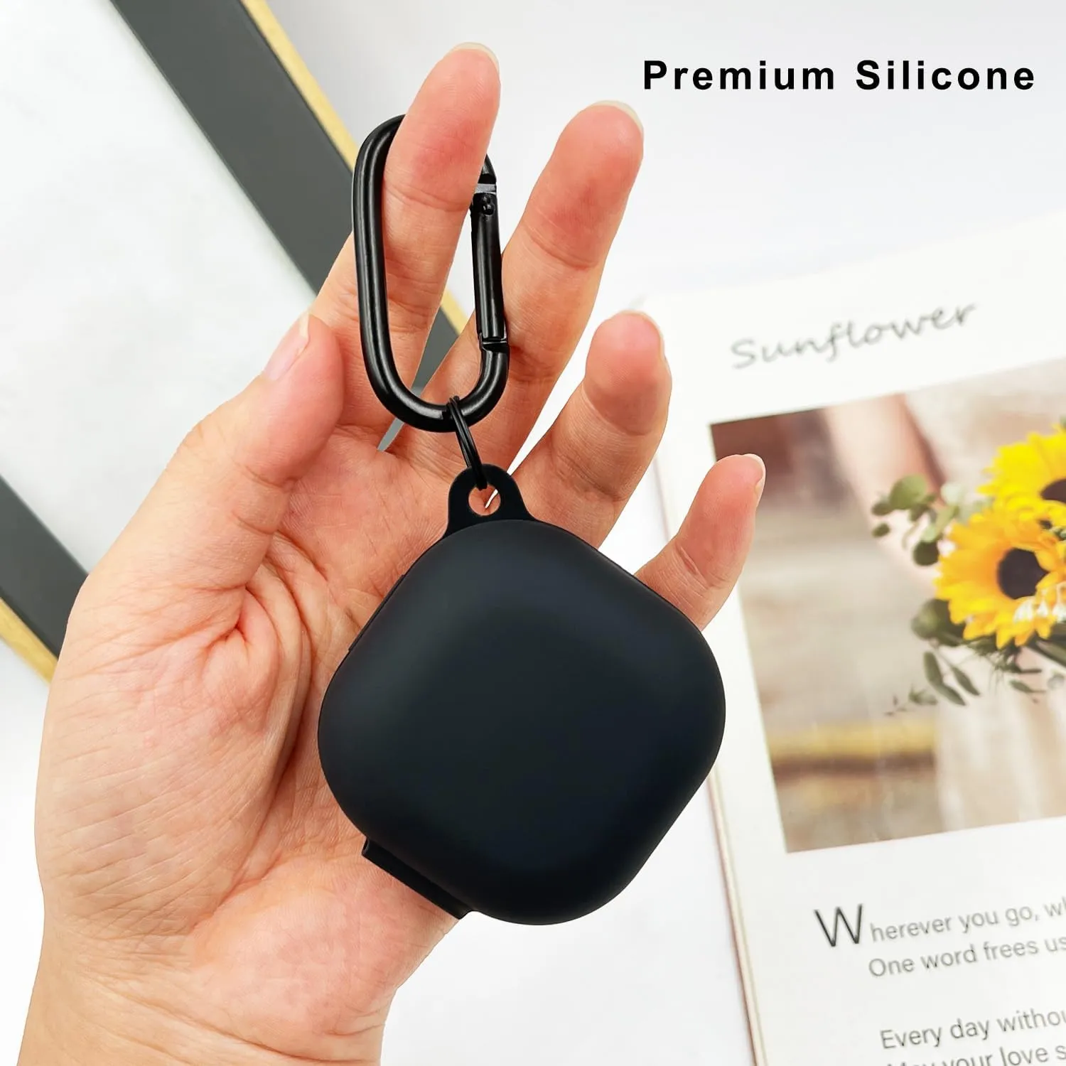 Silicone Case for Samsung Galaxy Buds FE, 2 Pro, 2, Pro, Live with Cleaner Kit (Black)