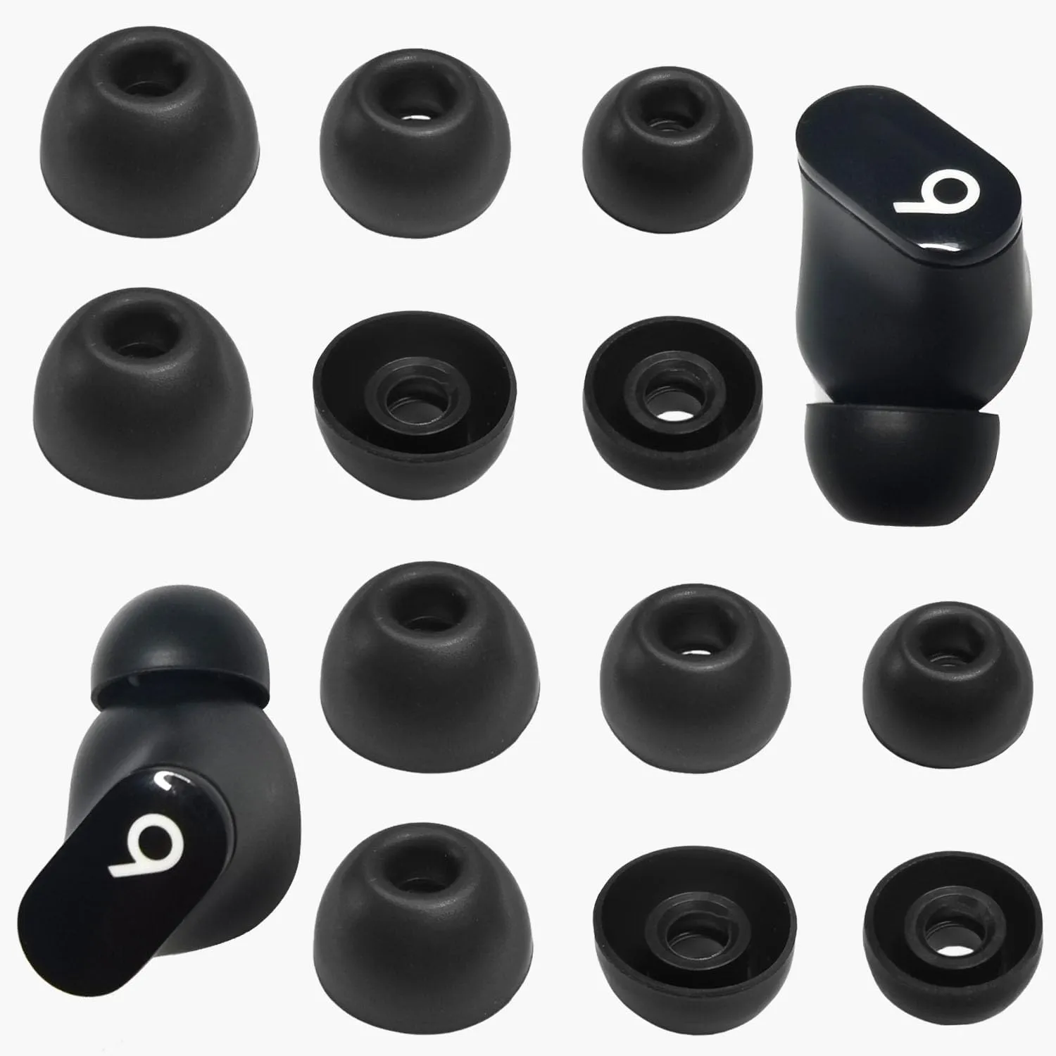 Silicone Ear Tips for Beats Studio Buds Replacement Earbuds Tips for Beats Studio Buds/Fit Pro/Solo Buds Replacement Tips for Beats Earbuds, 6 Pairs Black