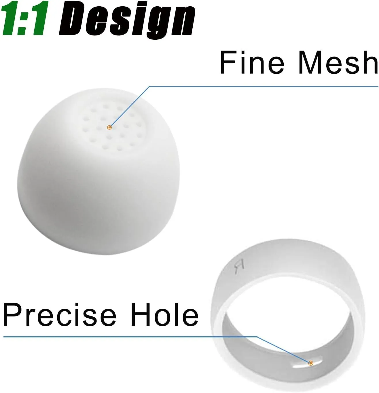 Silicone Ear Tips for Samsung Galaxy Buds FE Earhook Fit in The Case for Galaxy Buds FE Accessories Rubber Earbuds Tips, White