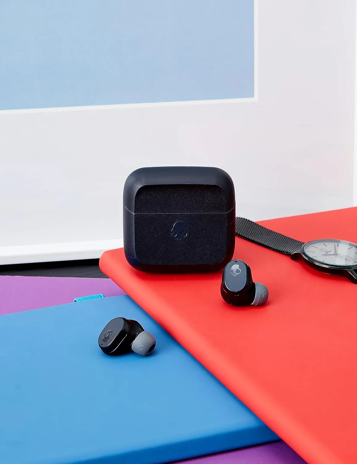 Skullcandy Mod In-Ear Wireless Earbuds, 34 Hr Battery, Microphone, Works with iPhone Android and Bluetooth Devices - Black