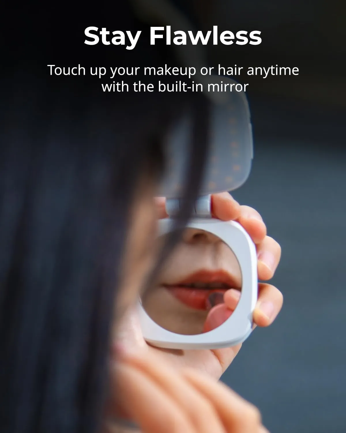 SmallRig Magnetic Selfie Light for iPhone, Phone Light with a Mirror, Instant Attachment for MagSafe, for Selfies, Video Conference, Vibe P48 Black