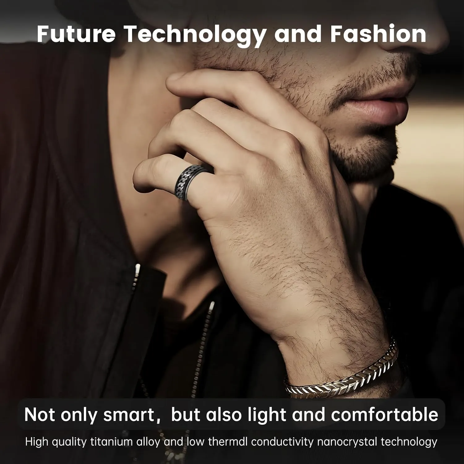 Smart Ring Fitness Tracker Ring - Health Sleep Heart Rate Blood Oxygen Blood Pressure Tracker,Fashionable Diamond Style,IP68, Compatible with iOS,Android, Remote Photograph, Family Care(10#)
