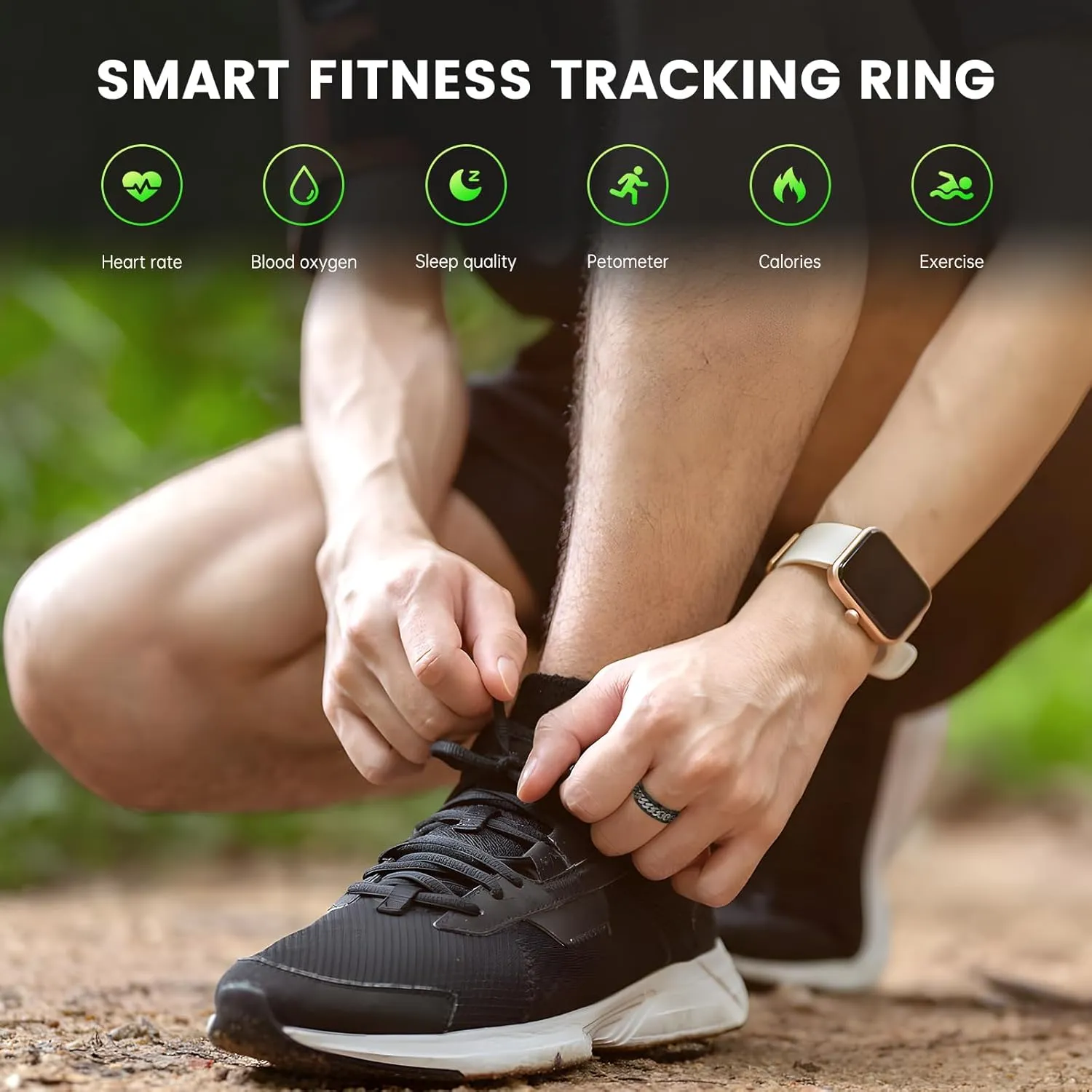 Smart Ring Fitness Tracker Ring - Health Sleep Heart Rate Blood Oxygen Blood Pressure Tracker,Fashionable Diamond Style,IP68, Compatible with iOS,Android, Remote Photograph, Family Care(10#)