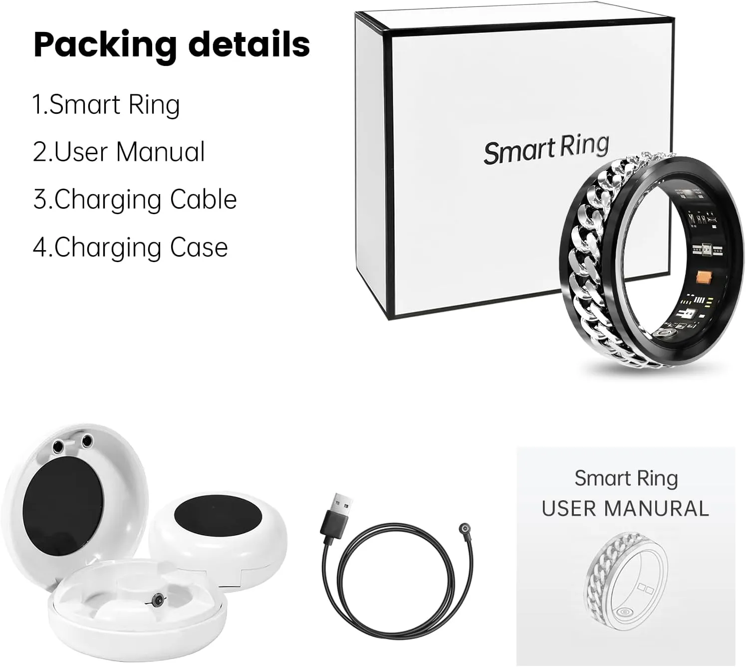 Smart Ring Fitness Tracker Ring - Health Sleep Heart Rate Blood Oxygen Blood Pressure Tracker,Fashionable Diamond Style,IP68, Compatible with iOS,Android, Remote Photograph, Family Care(10#)