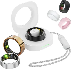 Smart Ring for Women Men, Health Tracker Rings, IP68 Waterproof Fitness Ring, 7-Day Battery Sleep Ring with Charging Case and Ring Protector, Remote Photography, No App Fees (Black, 10#)