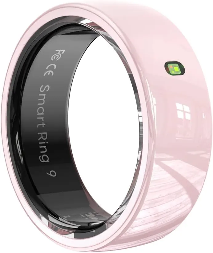 Smart Ring Health Fitness Tracker for Women, Pink Ceramic (#10)