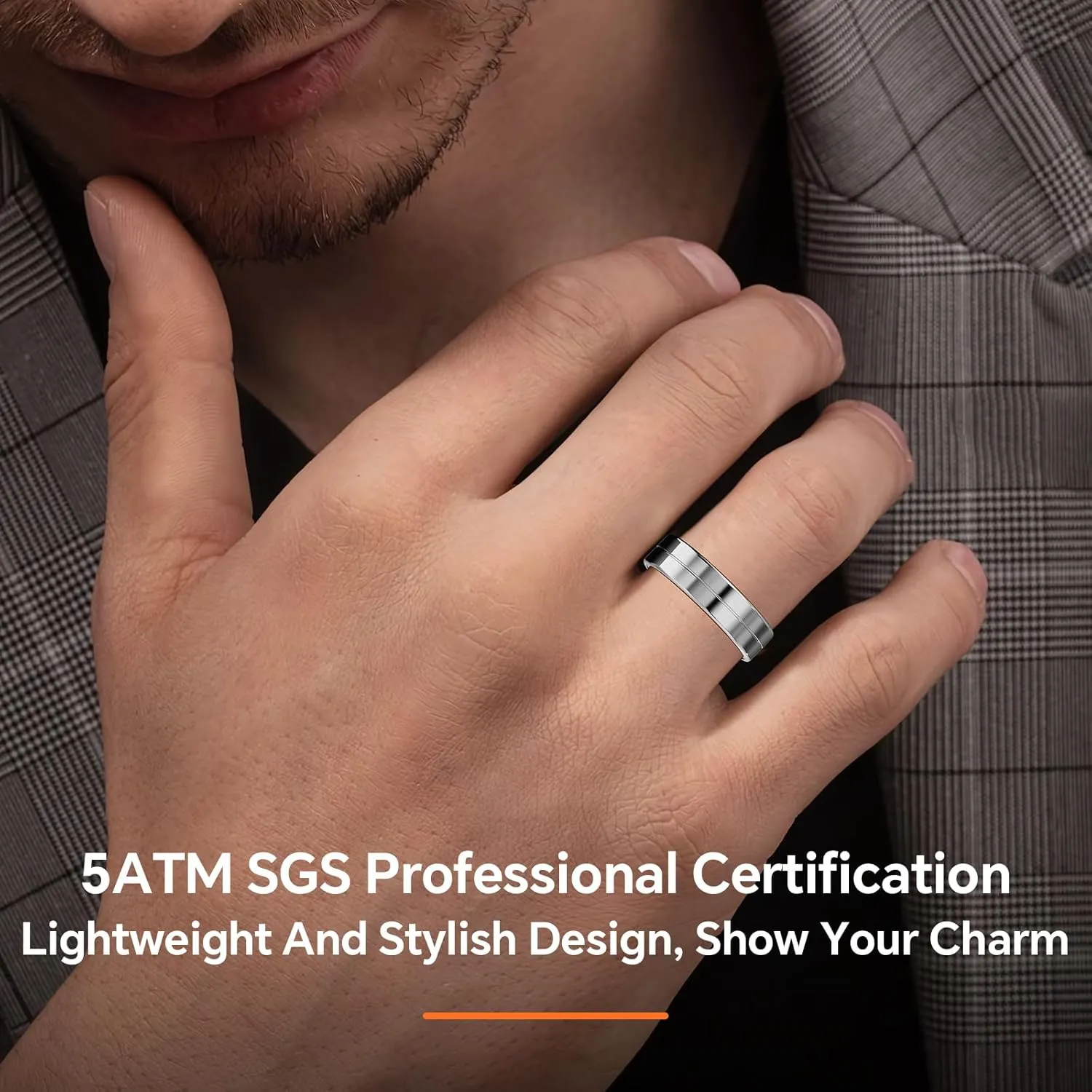 Smart Ring Health Tracker, 24/7 Automatically Tracks Heart Rate, Blood Oxygen, Sleep, Body Temperature, etc. Rings for Men and Women, No Subscription Fee, Android & iOS