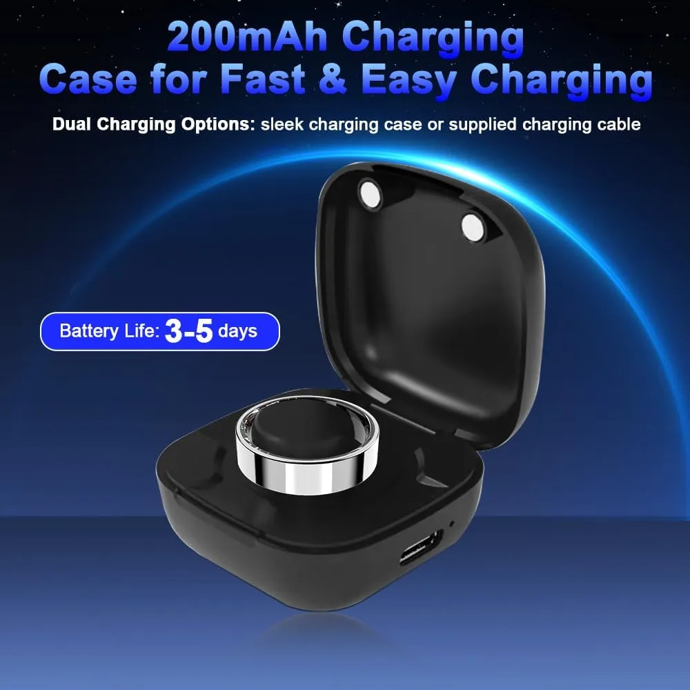 Smart Ring Health Tracker, Bluetooth Connection Health Ring for Women Men, IP68 Waterproof Fitness Ring with Gesture Control, Tracks Heart Rate/Blood Pressure/SpO2/Sleep/Steps/Sports Activities