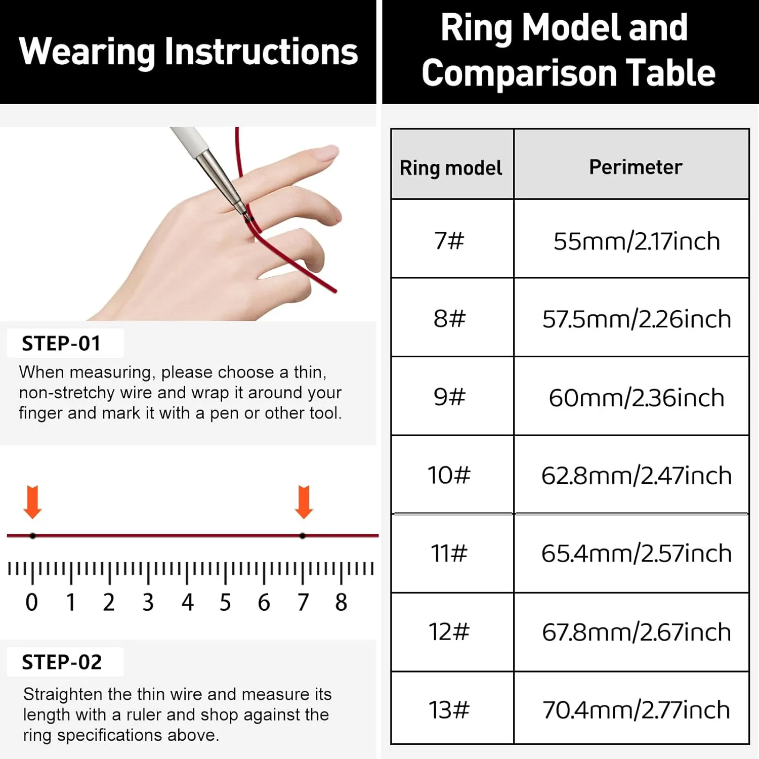 Smart Ring Health Tracker for Women & Men, Fitness Ring with Sleep & Motion Tracking, Touch Control, No Subscription Required, Compatible with iOS & Android (Gold, 7)