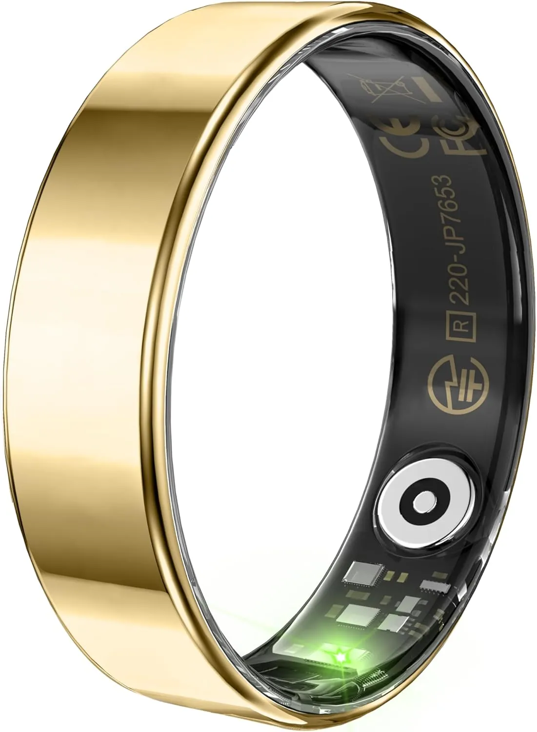 Smart Ring Health Tracker for Women Men, Fitness Tracker with 24/7 Heart Rate Monitor, Step Calories Tracker, Blood Oxygen, Sleep Tracker Ring,Waterproof Fitness Ring, No APP Fee(Pale Gold,#11)
