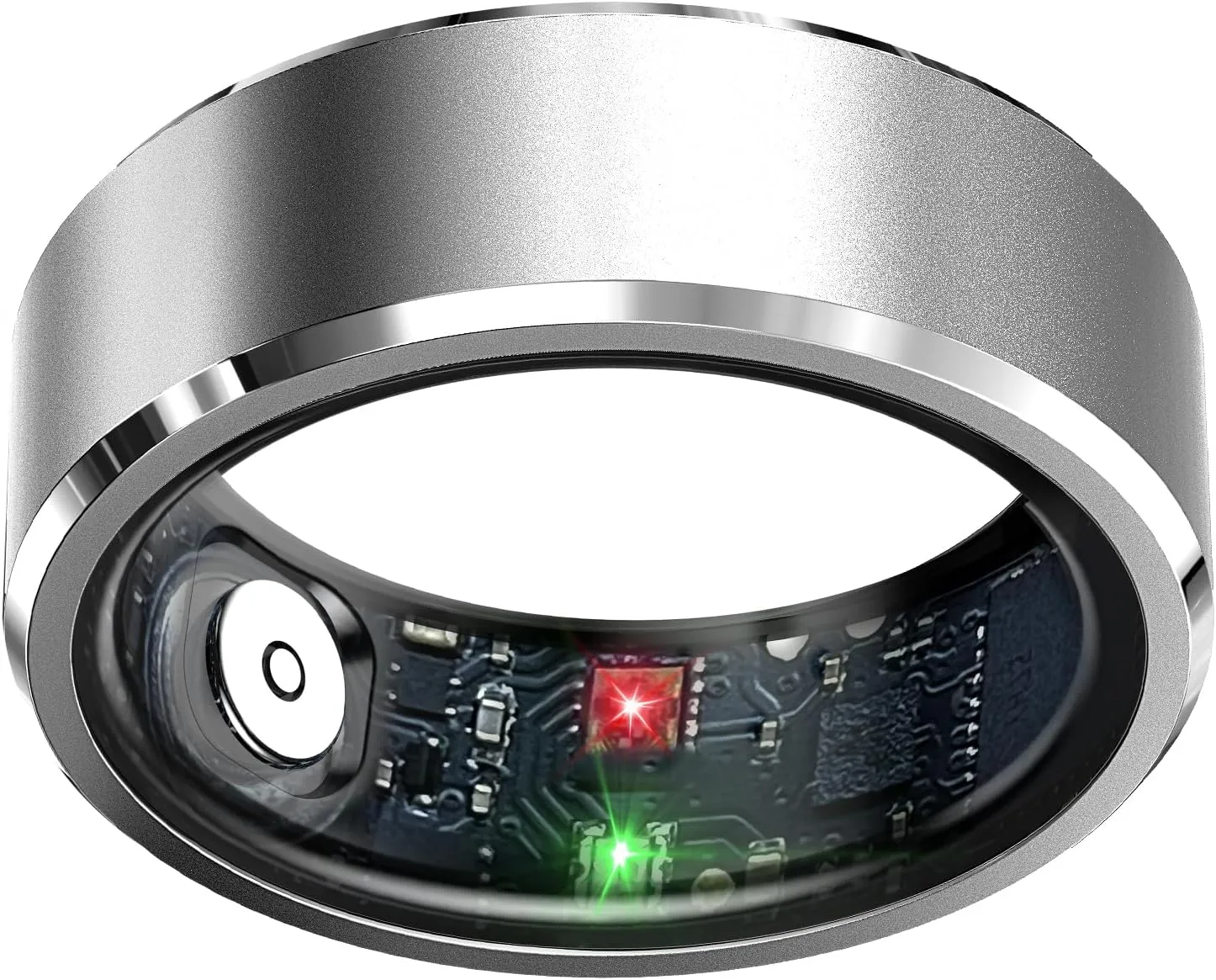 Smart Ring Health Tracker, Sleep Tracker Rings with Heart Rate, Waterproof Fitness Ring for Activity Monitoring/Steps/Distance/Calories,Air Gestures,Up to 7-Day Battery,for iOS Android(Light Silver#12)