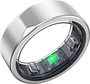 Smart Ring-Size First Before You Buy, No APP Subscription,7-10 Days of Use,Sleep & Activity Real-Time Monitor, Stress/Heart Rate/SPO Tracker, Compatible with iOS and Android (Silver, 9)