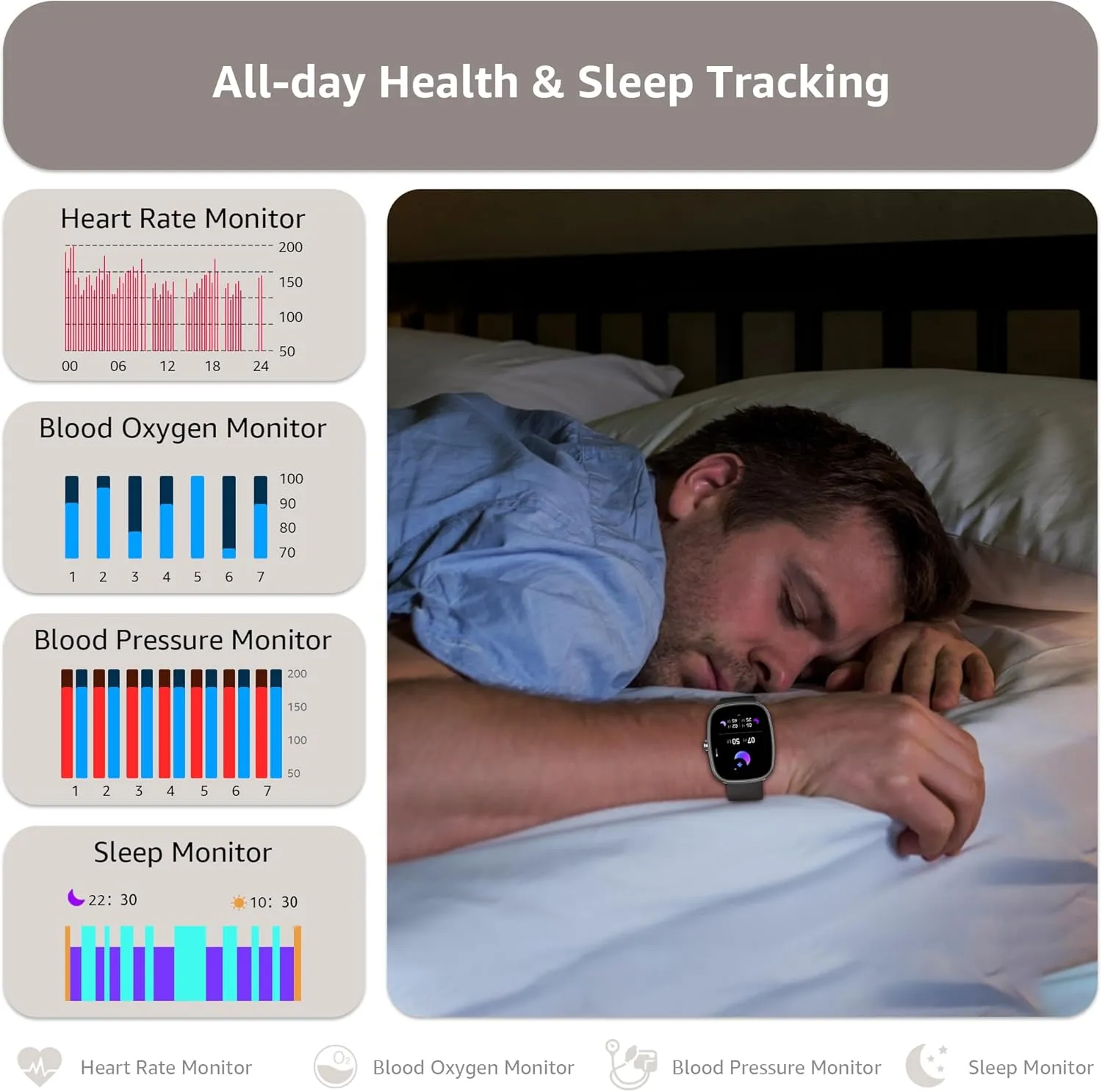 Smart Watch for Men Women Make/Answer Calls,1.83"Fitness Tracker with Sleep Tracker/Blood Pressure/Heart Rate Monitor,Pedometer,100  Sport Modes,IP68 Waterproof,350 Mah, Compatible with Android&iPhone