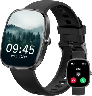 Smart Watch for Men Women Make/Answer Calls,1.83"Fitness Tracker with Sleep Tracker/Blood Pressure/Heart Rate Monitor,Pedometer,100  Sport Modes,IP68 Waterproof,350 Mah, Compatible with Android&iPhone