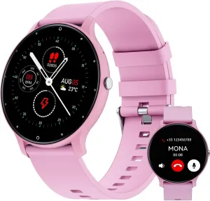 Smart Watch for Women, 1.46" 360x360 HD Touchscreen with 7Day Battery, 128 Sports Modes Fitness Tracker, Heart Rate/Sleep Monitor, IP68 Waterproof Smartwatch,Magnetic Charging (Pink)