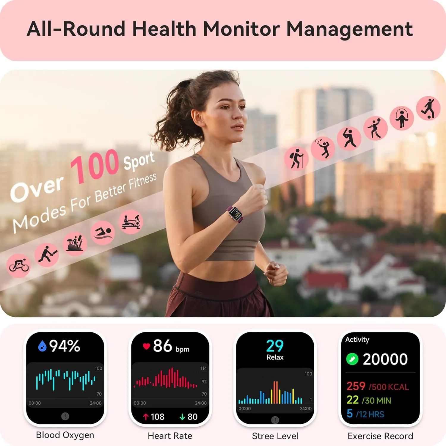 Smart Watch for Women Men, Smartwatch for iPhone & Android Bluetooth (Answer/Call) Built-in Alexa, 1.91" HD Fitness Tracker with 105  Sport Modes, IP68 Waterproof, Sleep/Heart Rate/SpO2/Stress Monitor