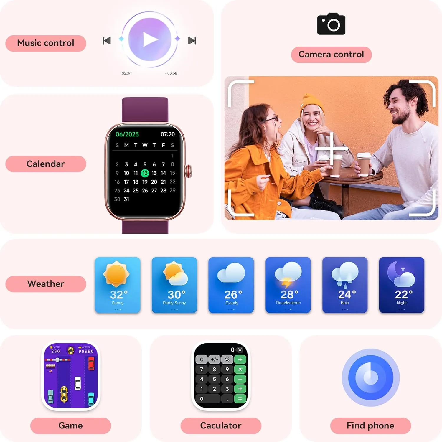 Smart Watch for Women Men, Smartwatch for iPhone & Android Bluetooth (Answer/Call) Built-in Alexa, 1.91" HD Fitness Tracker with 105  Sport Modes, IP68 Waterproof, Sleep/Heart Rate/SpO2/Stress Monitor