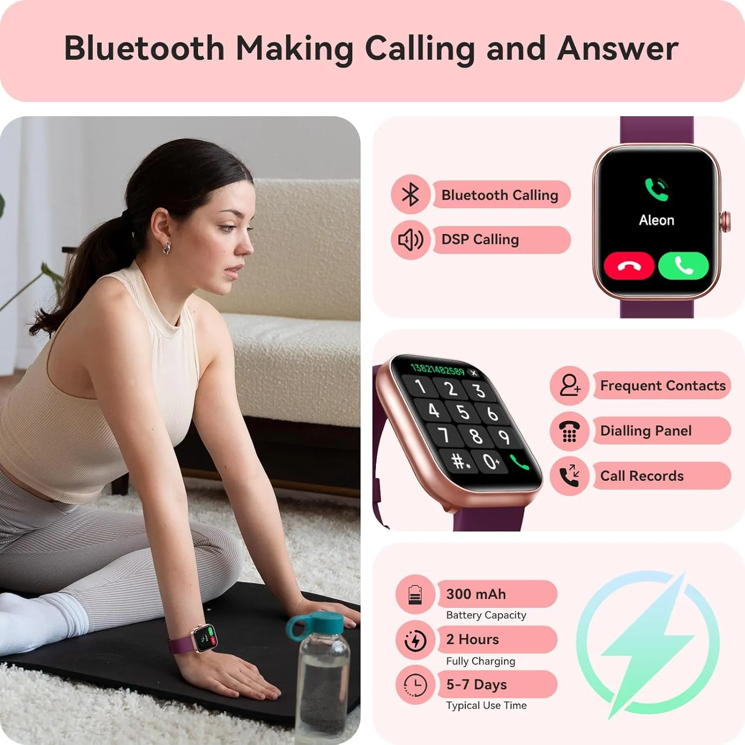 Smart Watch for Women Men, Smartwatch for iPhone & Android Bluetooth (Answer/Call) Built-in Alexa, 1.91" HD Fitness Tracker with 105  Sport Modes, IP68 Waterproof, Sleep/Heart Rate/SpO2/Stress Monitor
