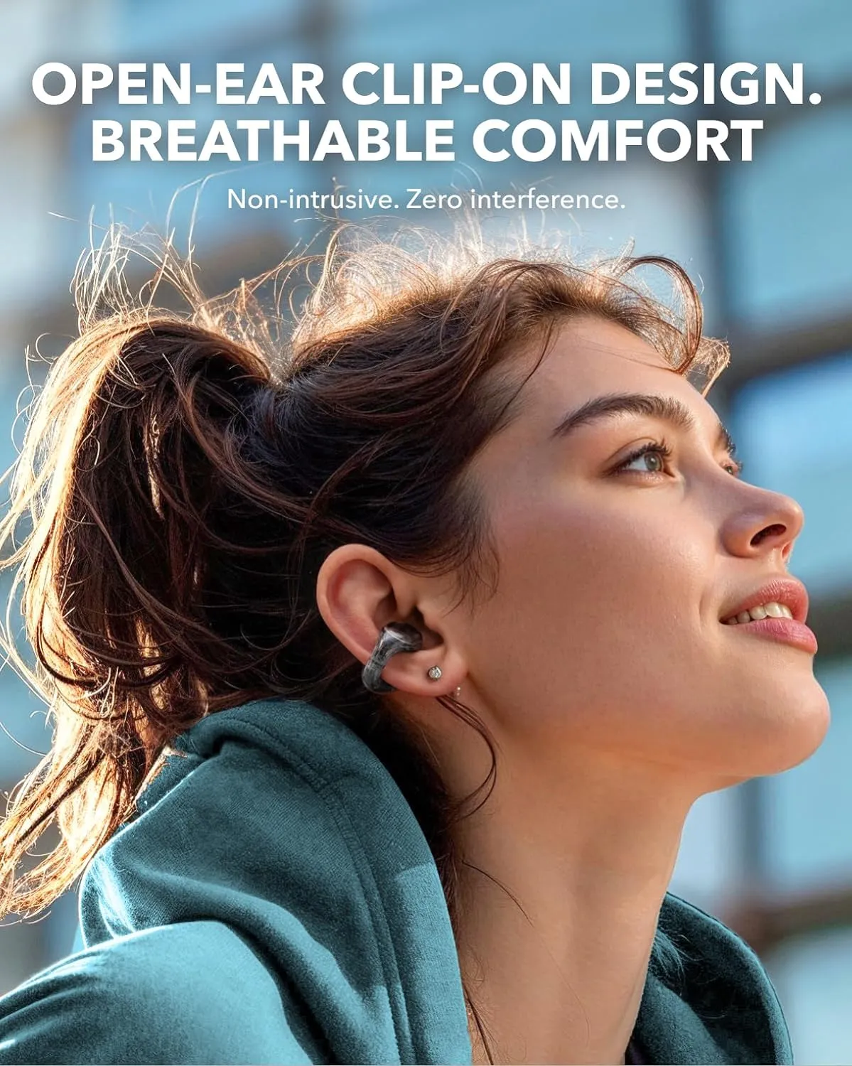 Soundcore C30i by Anker, Open-Ear Earbuds, Clip-On Headphones, Lightweight Comfort, Small-Ear Friendly, Stable Fit, Firm-Shell Design, Attachable Ear Grips, Big Drivers for Clear Audio, 30H Play, IPX4