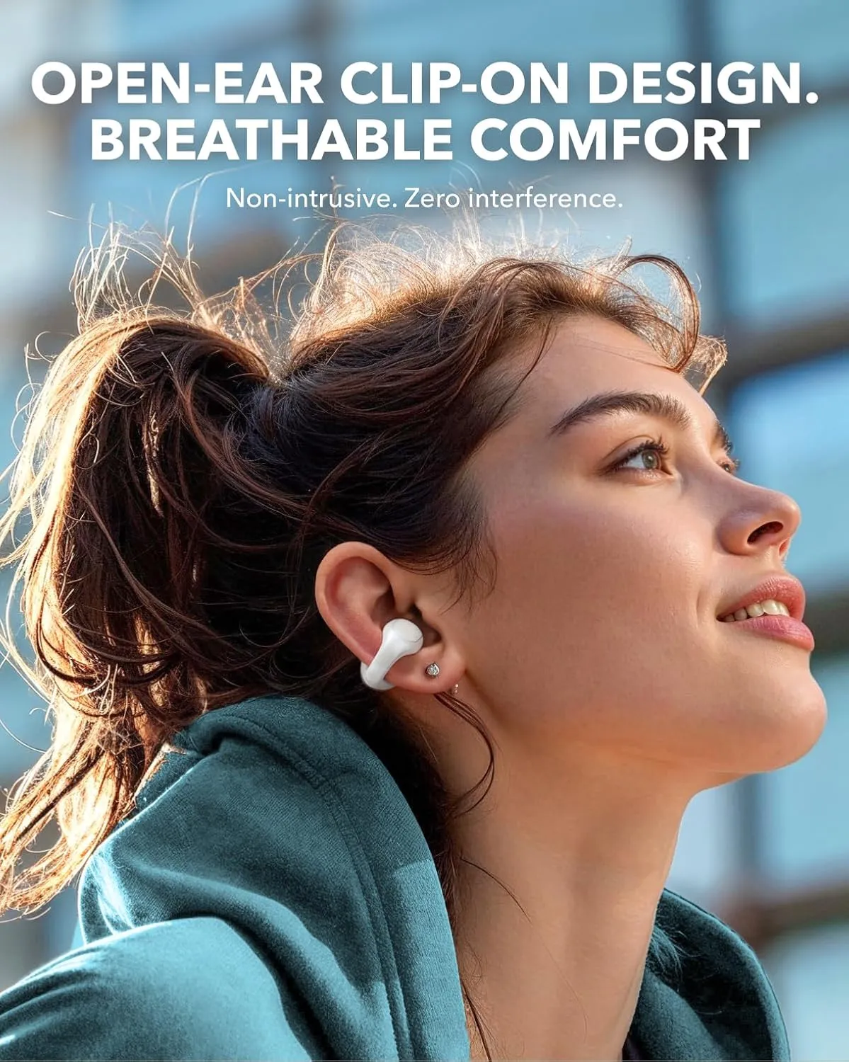 Soundcore C30i by Anker, Open-Ear Earbuds, Clip-On Headphones, Lightweight Comfort, Stable Fit, Firm-Shell Design, Attachable Ear Grips, Big Drivers for Clear Audio, 30H Play, IPX4 Water-Resistant