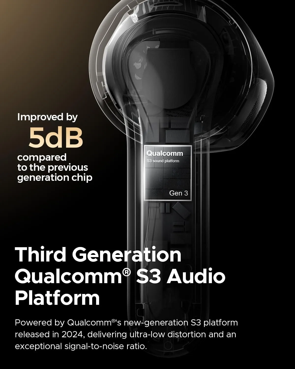 SoundPEATS Air5 Wireless Earbuds, Snapgragon Sound with aptx Adaptive Lossless and QCC3091, Bluetooth V5.4 Earphones with 6 Mics, Total 30 Hrs, App Control