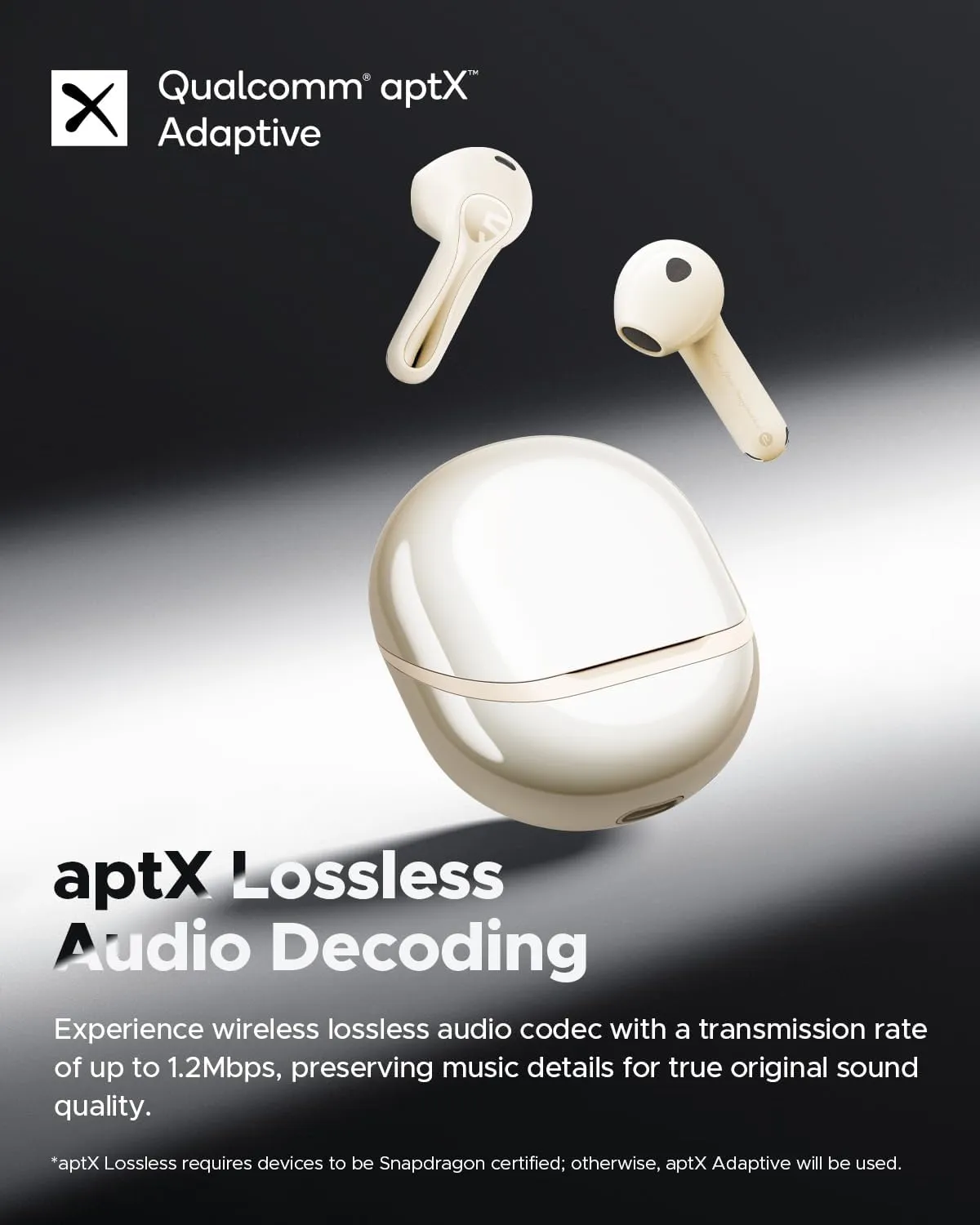 SoundPEATS Air5 Wireless Earbuds, Snapgragon Sound with aptx Adaptive Lossless and QCC3091, Bluetooth V5.4 Earphones with 6 Mics, Total 30 Hrs, App Control