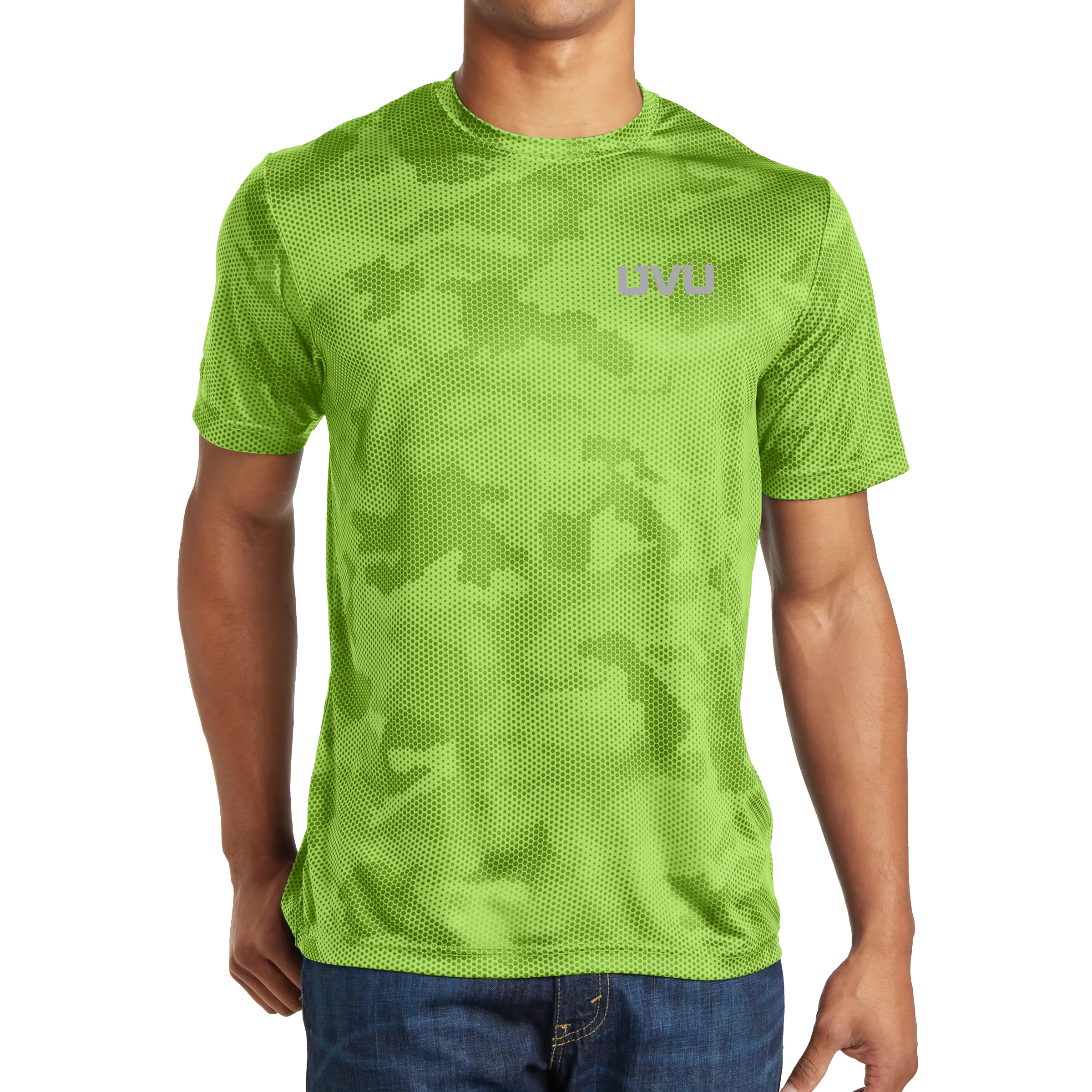 Sport-Tek CamoHex Tee- Mono Reflective