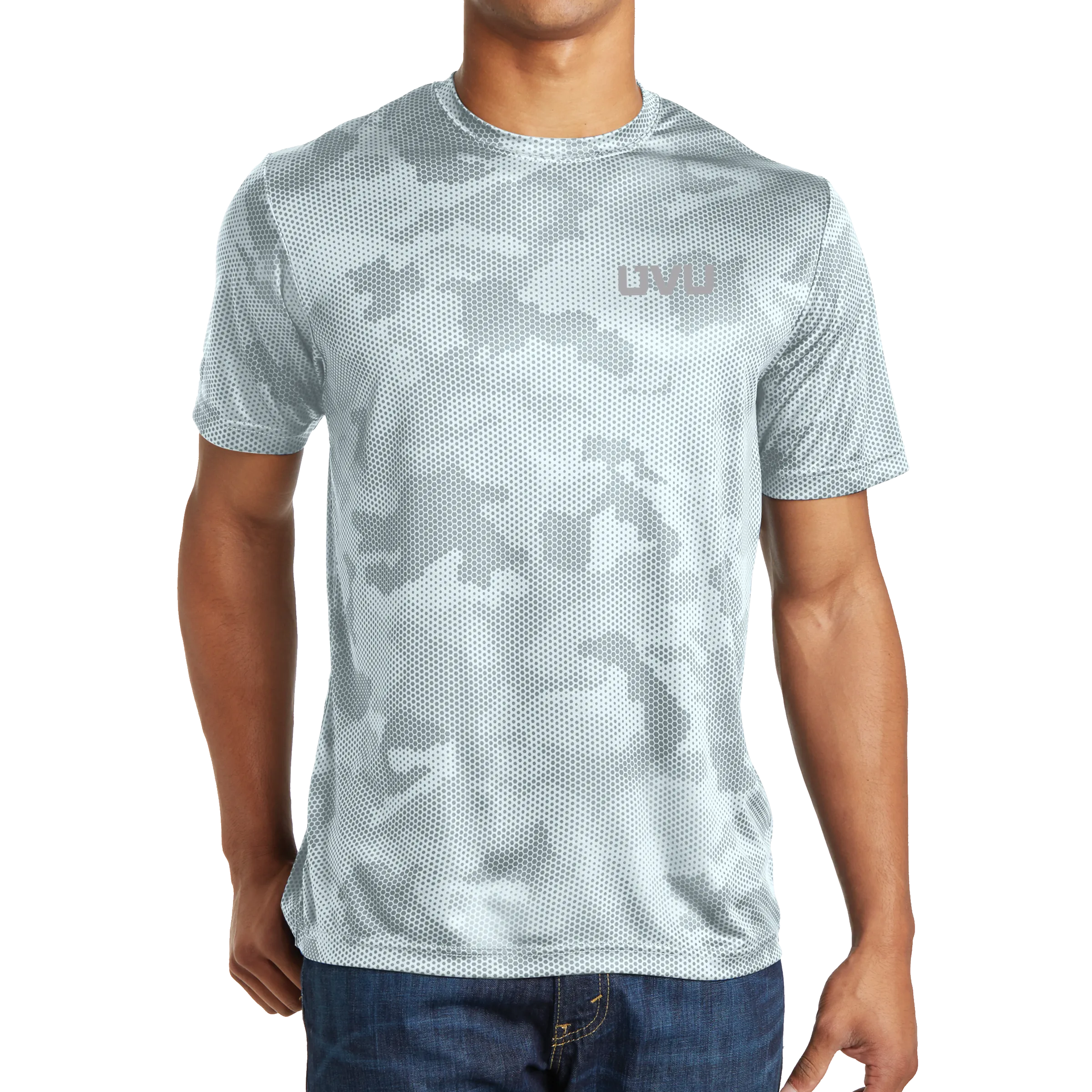 Sport-Tek CamoHex Tee- Mono Reflective