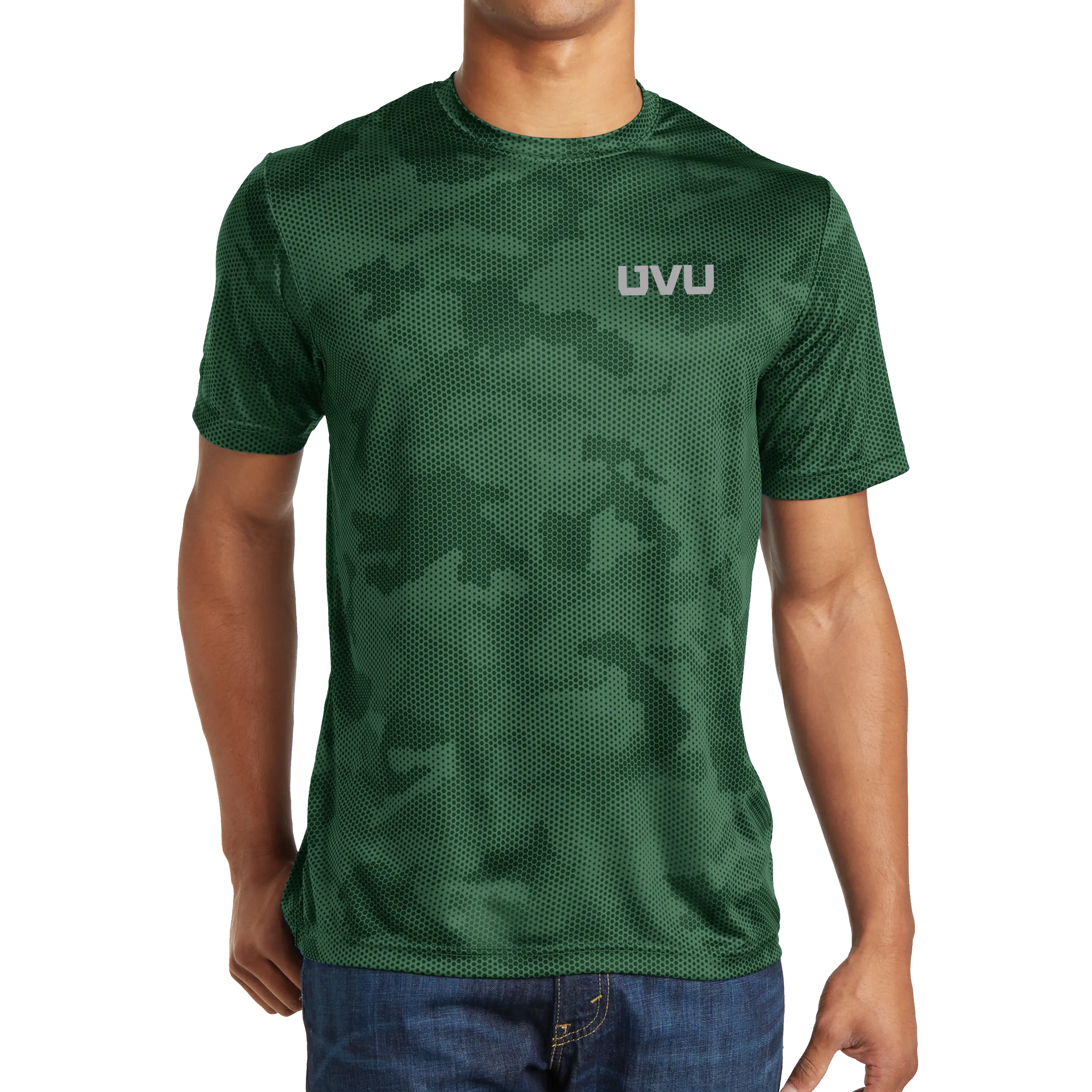 Sport-Tek CamoHex Tee- Mono Reflective