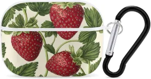 Strawberry Fruit Earbud Case Bluetooth Headphone Case Full Protective Case with Keychain Compatible with Airpods Pro White-Style